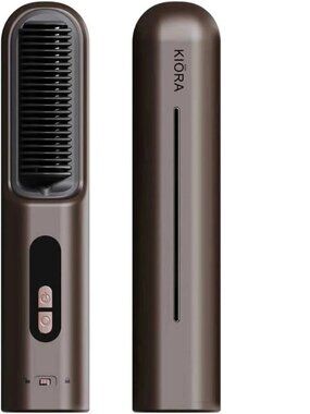 Kiöra Anion Cordless Hair Straightener Brush / Tourmaline Ceramic Bristles NIB